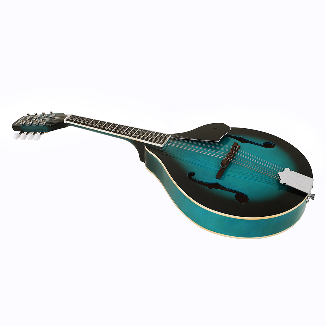 IRIN Stylized Blue with Black Edges Mandolin - Almond-Shaped Body, Crisp Silver Bell Sound, Responsive & Beginner-Friendly for Classical Music
