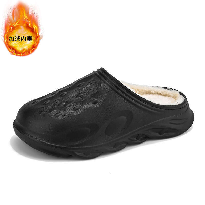 Large size slippers men in winter 2023, suitable indoor living, anti slip, waterproof, warm and thick bottom, made of plush cotton for home use
