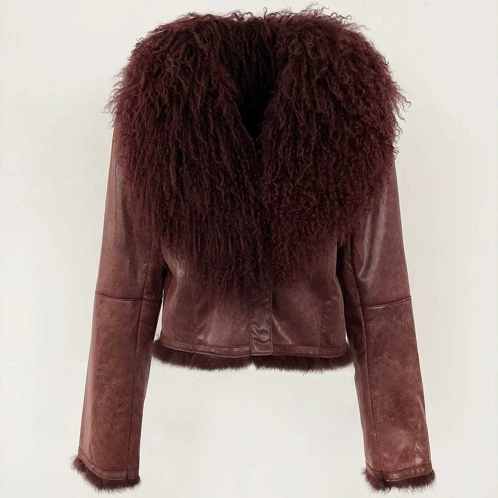 OFTBUY Real Mongolian Shp Fur Coat Long Sve Rabbit Fur Warm Autumn Winter New 2025 Lining Suede Fashion Fur Jacket Women W251105
