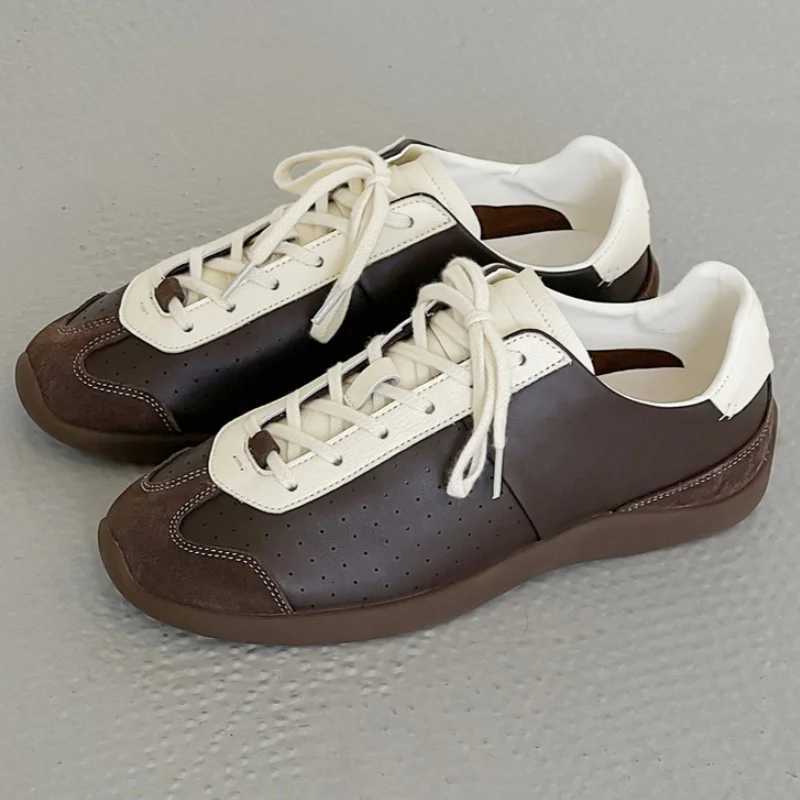 2025 New Fion Casual Wen Men Flats Shoes Leather Lace-up Cfort Round Toe Spring Summer Casual Shoes Men Size 36-44 Y251105