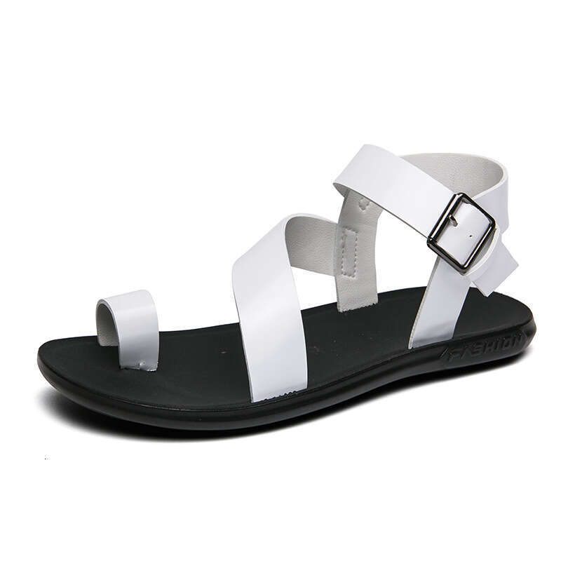 Large Roman leather 2023 new summer trend casual beach sandals men's flip flops