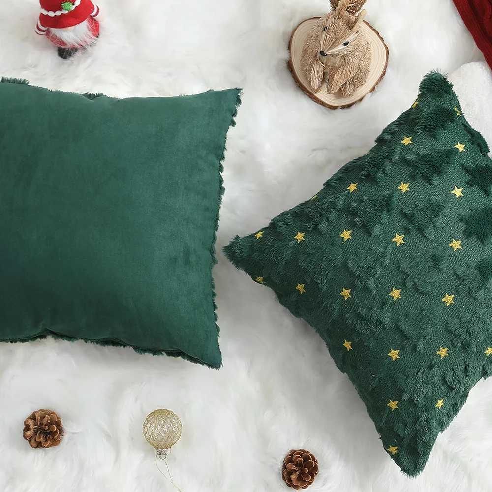 1PCS Christmas Pillow Covers - Knitted Christmas Tree/Christmas Santa Pattern for Living Room Sofa Cushion Cover Y251105