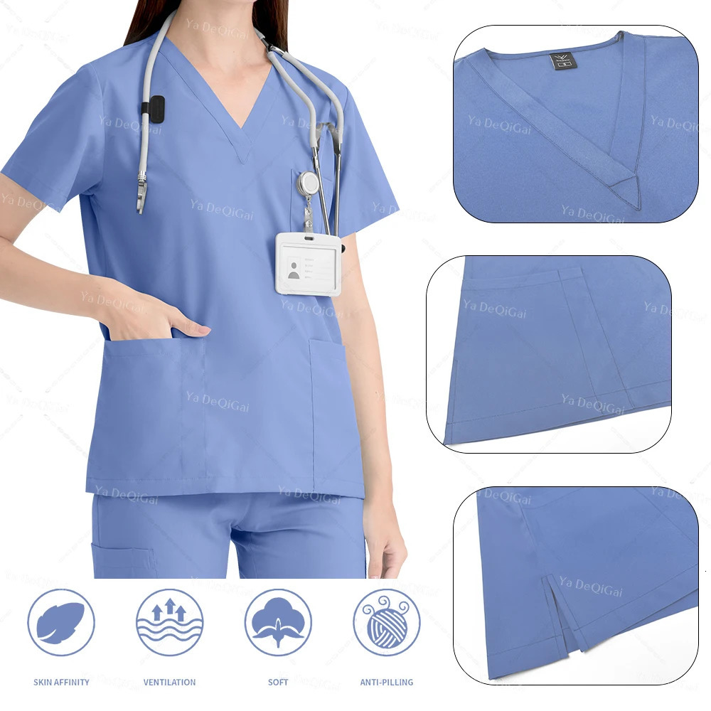 Pink Clinical Uniform Woman Pharmacy Workwear Nurse Uniform Hospital Doctor Oral Dental Surgery Uniforms Scrubs Sets 251104