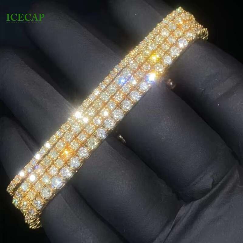 Fine Jewelry Iced Out VVS 5mm Moissanite Tennis Chain 925 Silver Platinum 3mm 6mm Rose Gold Tennis Chain Bracelet