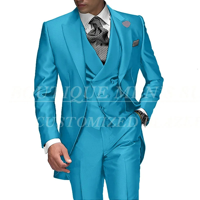 Selling Lapel Single Breasted Men Wedding Suits Purple Groom Tuxedo For Prom Groomsman JacketPantVest 251023