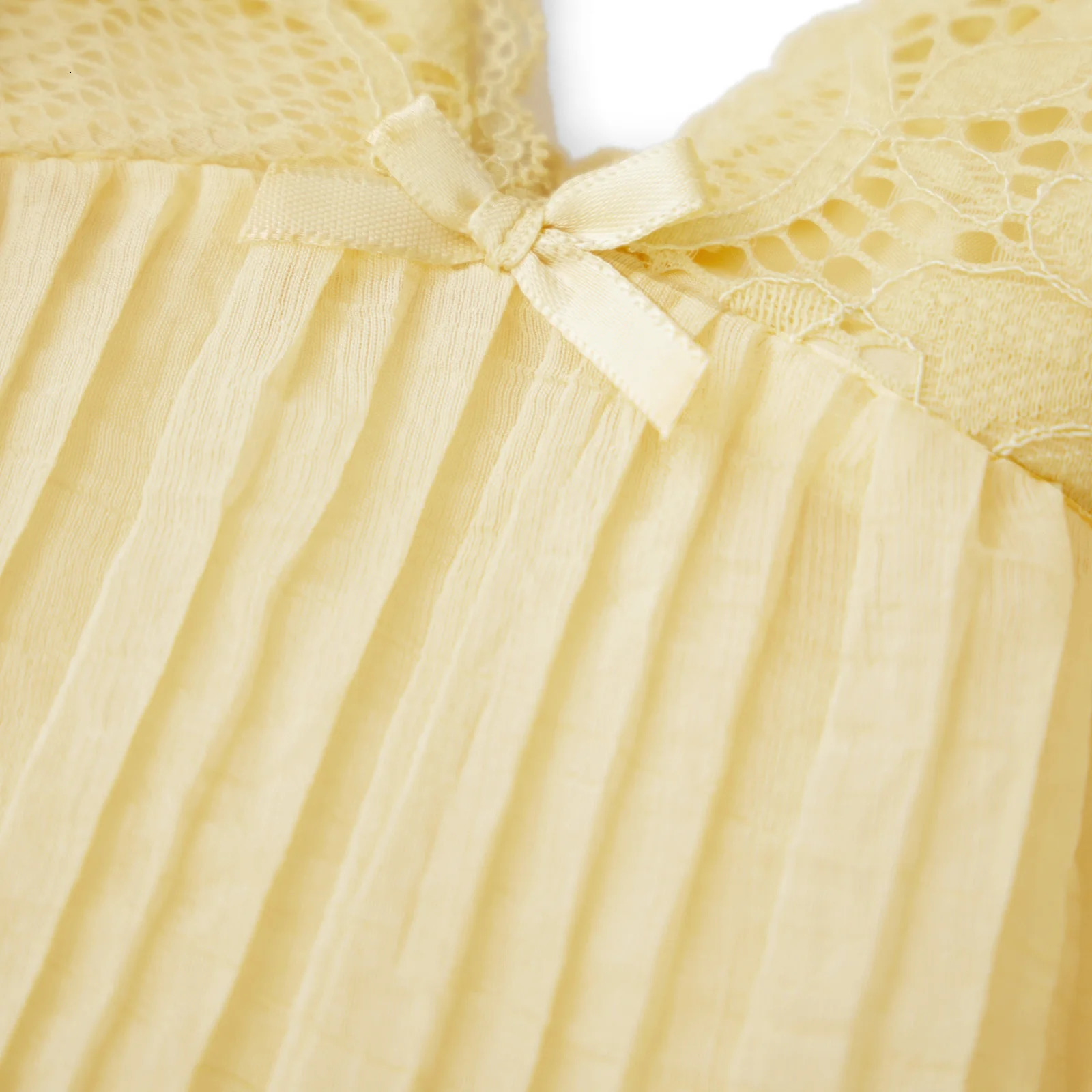 Womens y2k fairy pleated mesh transparent Camisol mini bow front spaghetti shoulder strap V-neck lace cut top club outfit 250403