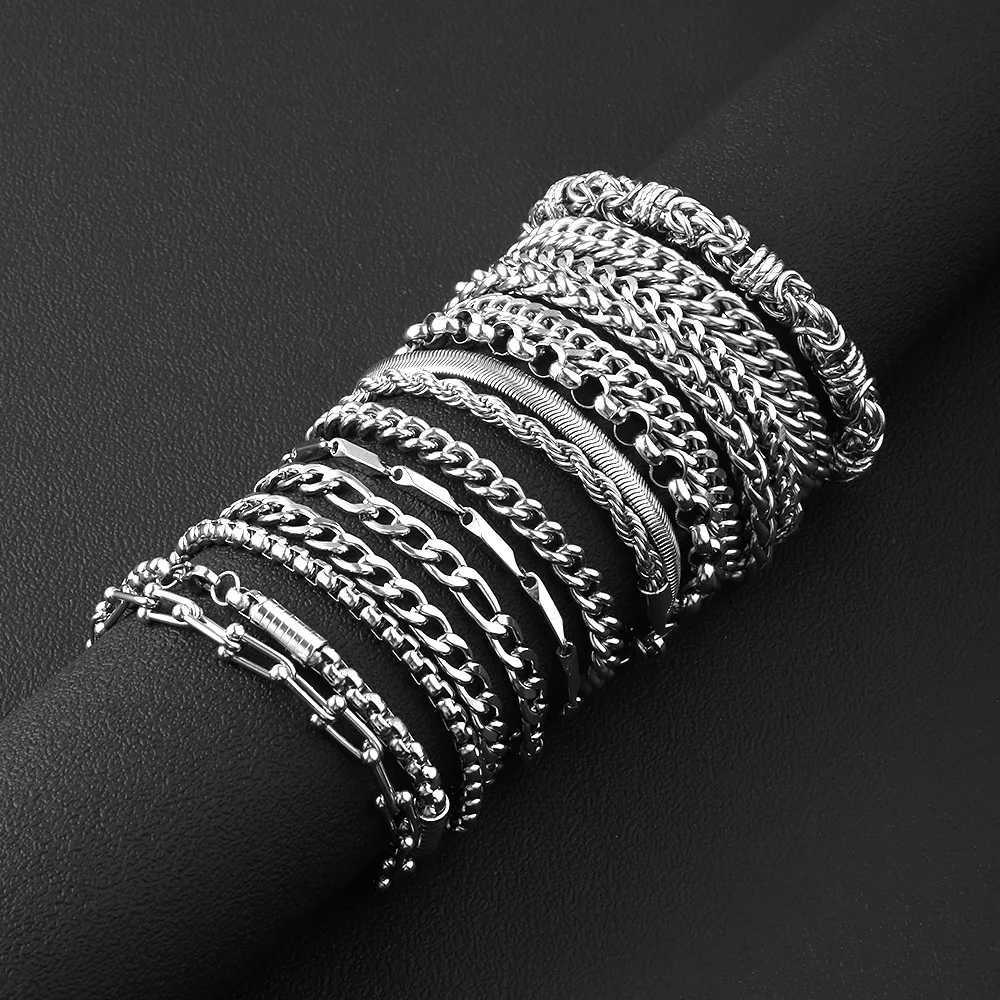 New 316L Stainless Steel Cuban Cable DIY Chain Bracelet for Men Women Kpop High Quality Jewelry Solid Metals not FadeXJ251105