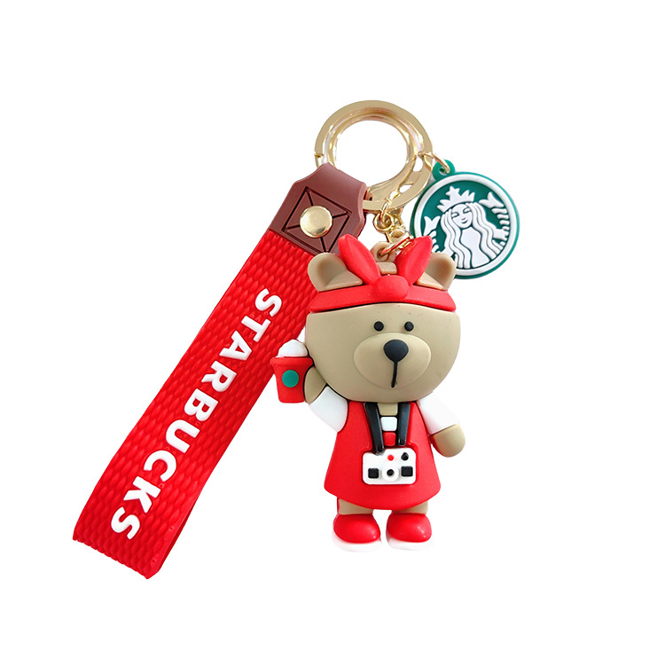 Hot Free shipping designer New PVC keychain cute teddy bear doll keychain bag pendant small gift
