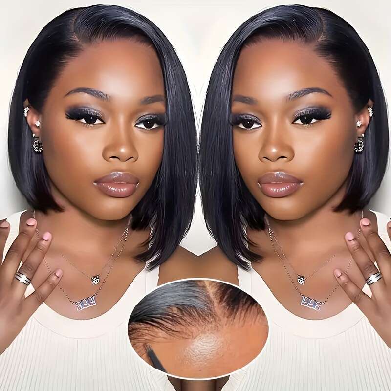 8-34 Inch 13X4 HD Front Pre Plucked Lace Frontal Wigs For Women 250% Density Glueless Straight Human Hair Wig