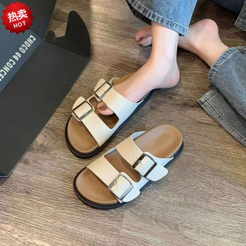 Internet celebrity Boken's new cool slippers women in summer, fashionable and versatile for outdoor wear, lazy beach women's sandals with so