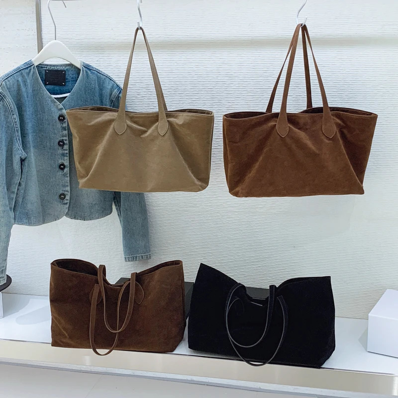 Faionable large capacity Suede Leather Shoulder Bags for Women Winter Trend Tote Bag Females Retro Handbags 251104
