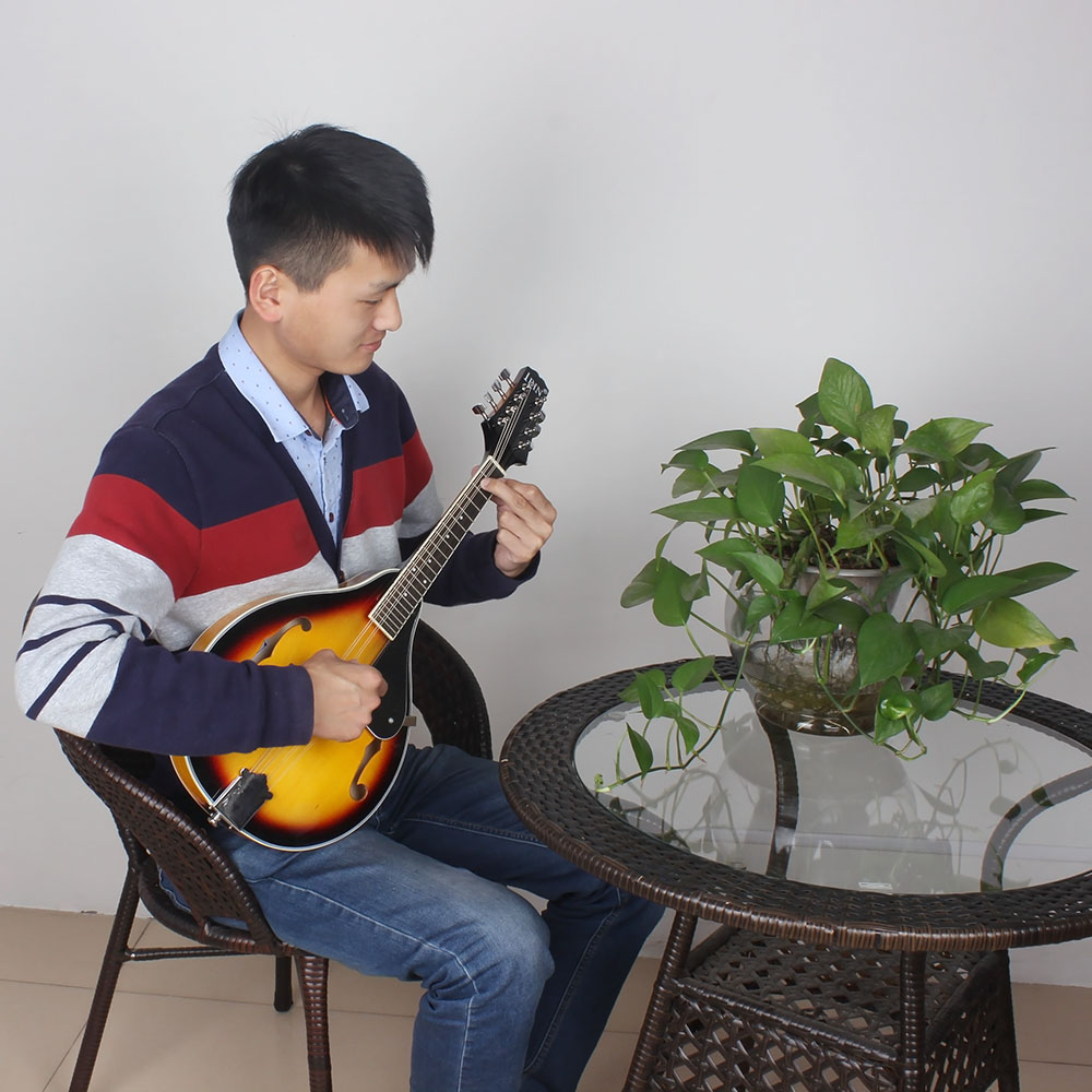 Wholesale Hot Sale Handmade Sunset Color Professional Stringed Instrument 8-string Mandolin