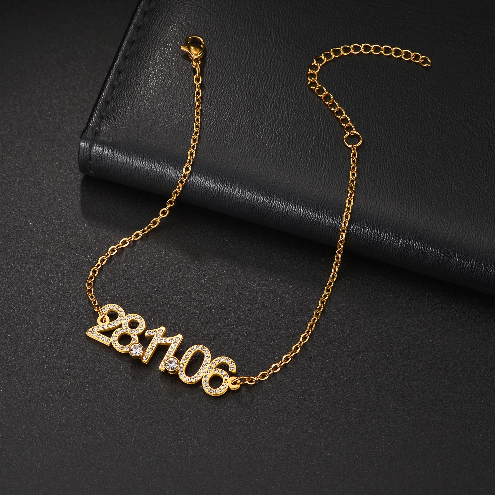 Acheerup Personalized Birthday Date Zircon Bracelet Stainless Steel Custom Letter Birthstone Chain Women Mom Jewelry Men Gift 250327