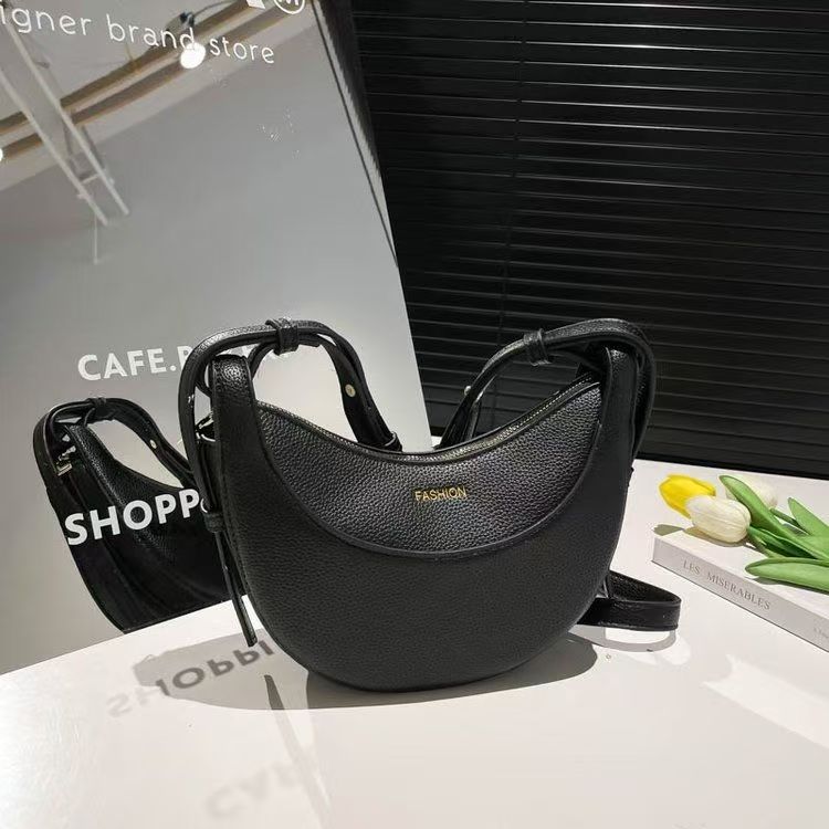 Women's Duo Crossbody Strap, New Designer Handbag with Mini Purses, Dumpling Crescent Armpit Bag for Women