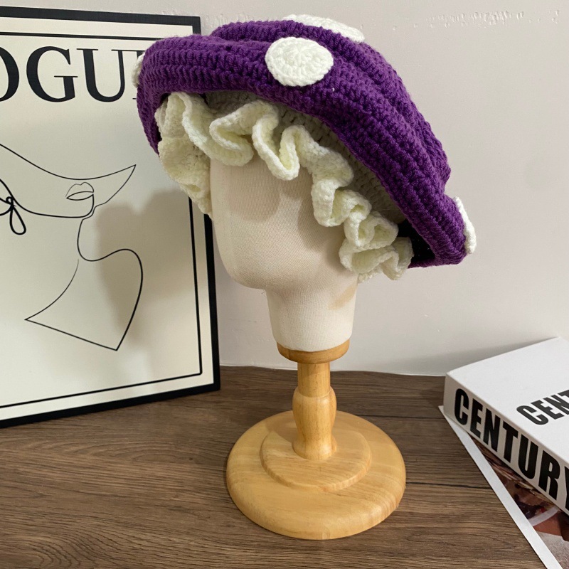 Free delivery hat Fashionable knitted hat simple solid color daily dirt resistant warm and cold hat