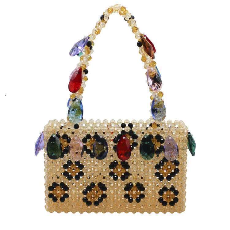 Pure Hand-woven Bucket 2019 New Fashion Pearl Beaded Woven Shoulder Messenger Bag Handbags Women Family