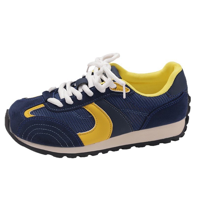 Retro contrast splicing thick-soled German training shoes women's 2025 new mesh breathable foot small casual sports Forrest Gump shoes