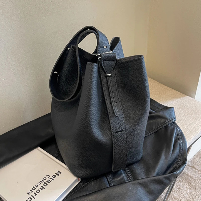 2pcs/set Retro Small Solid Color Leather Shoulder Bags for Women Korean Fashion Female Handbags Underarm Bag Purse 251104