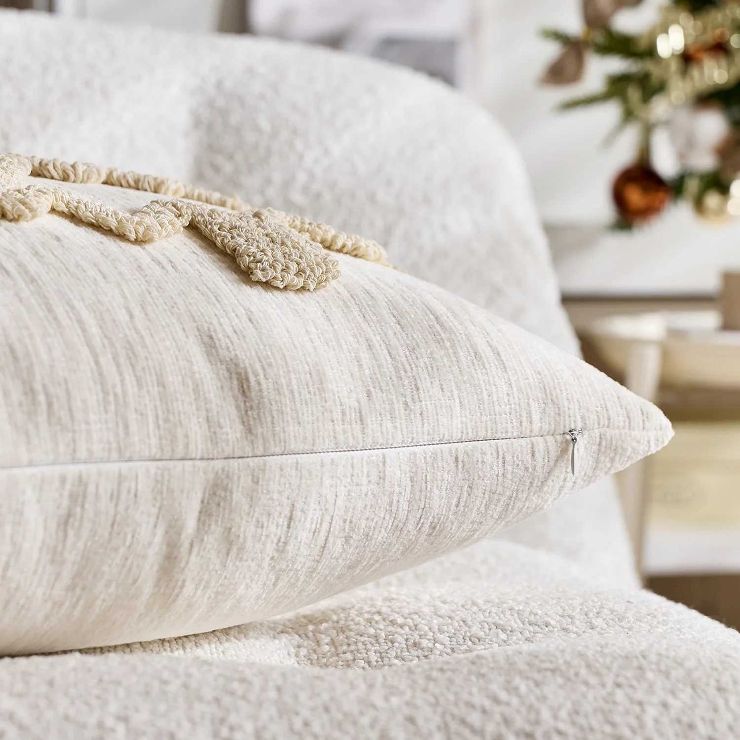 Christmas Festival Decoration Sofa Pillowcase Cojines Embroidered Christmas Tree Cushions Cover Christmas Party Pillowcases Y251105