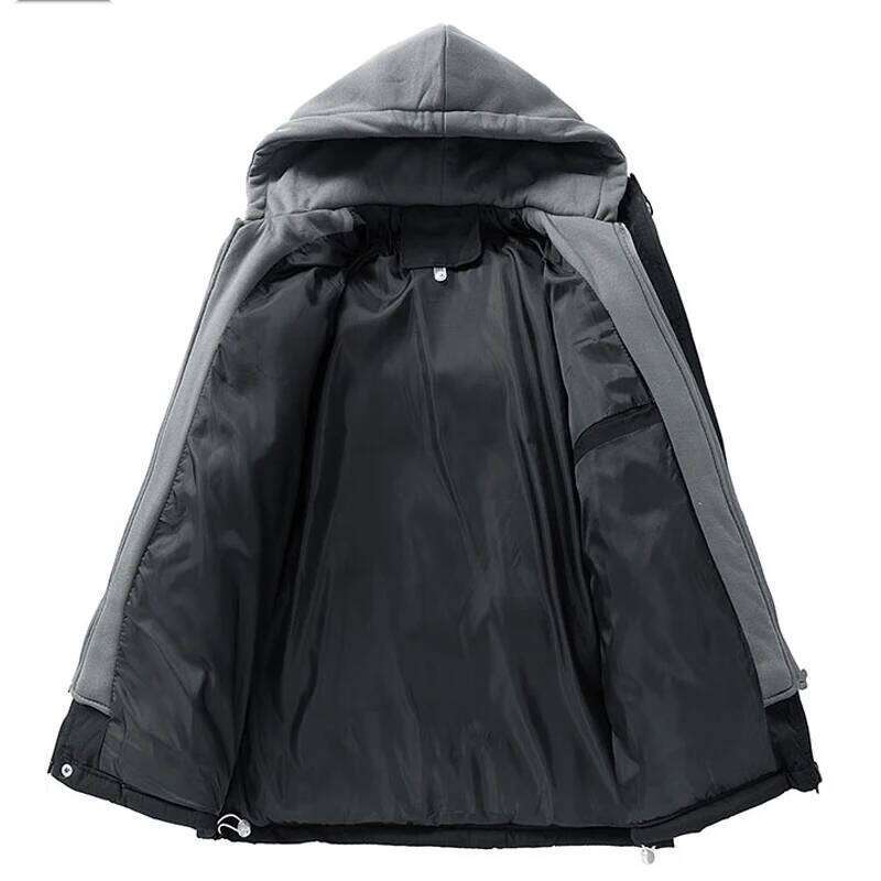 2025 Men's Warm Parkas Casual Cotton-Padded Jacket Winter Men Trendy Fake Two-piece Hooded Bread Cotton-padded Jackets Coats