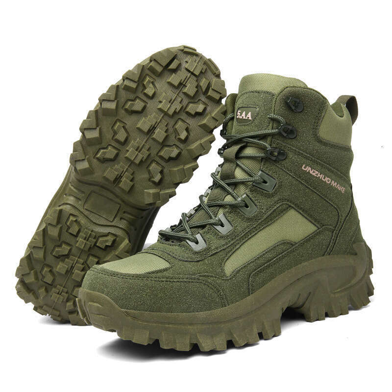 Large Winter Desert Boots High Top Lace up Rubber Sole Outdoor Mountaineering Shoes Men's Tactical Training Martins
