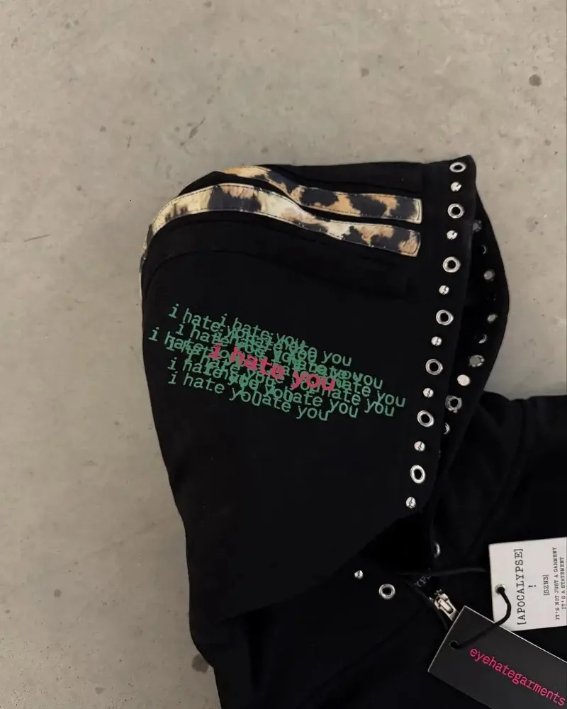 Eyehategarment Hoodie Hip Hop Zipper Hoodie Harajuku Fashion Leopard Print Loose Hoodie Mens Clothing Casual Jacket Street Clothing 250402