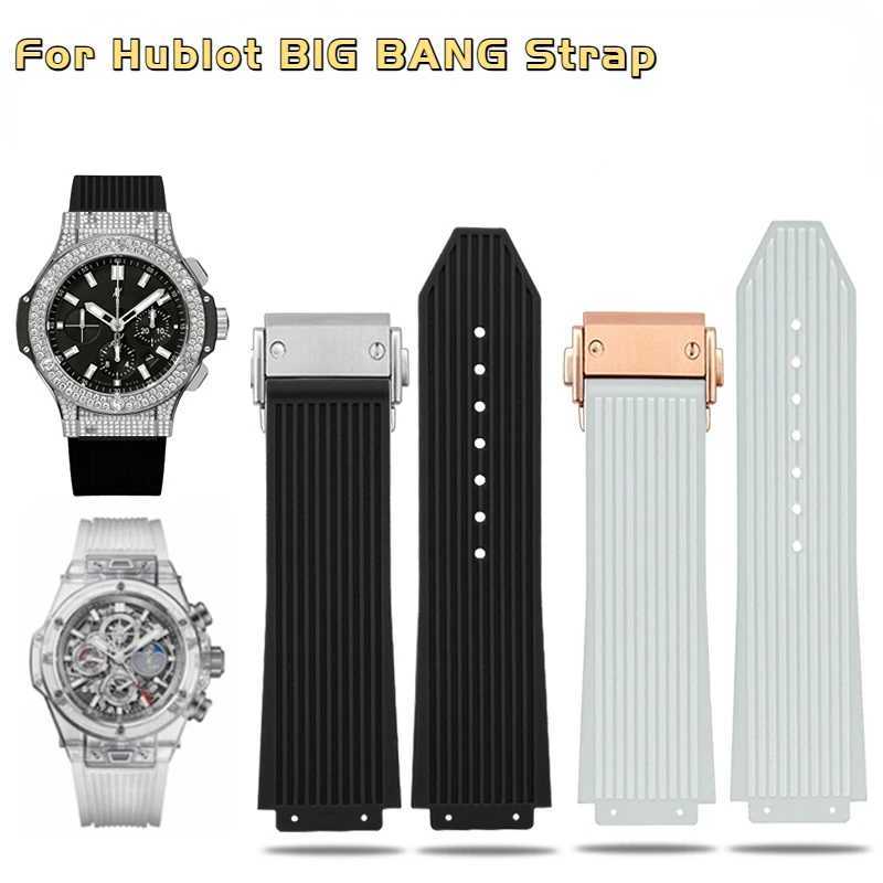 For Hublot BIG BANG Black Blue white Sile Rubber Strap With men Butterfly Buckle band Accessories 2619mm Free tools L251105