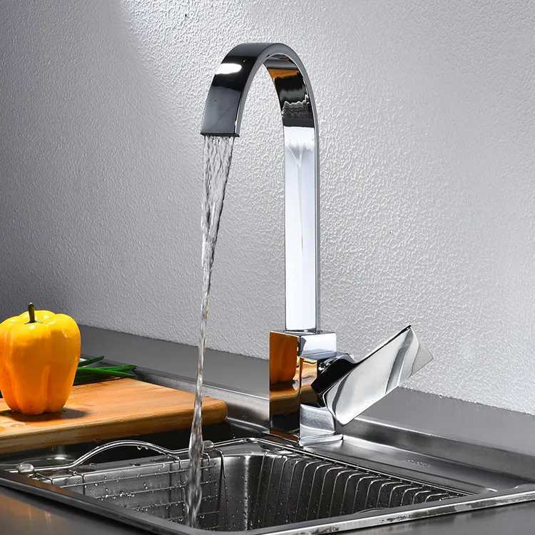 Kitchen Faucets Sink Cold and Hot Mixer Faucet Household Chre Single Hole Single Handle Bathro Faucets Deck Mounted Y251104