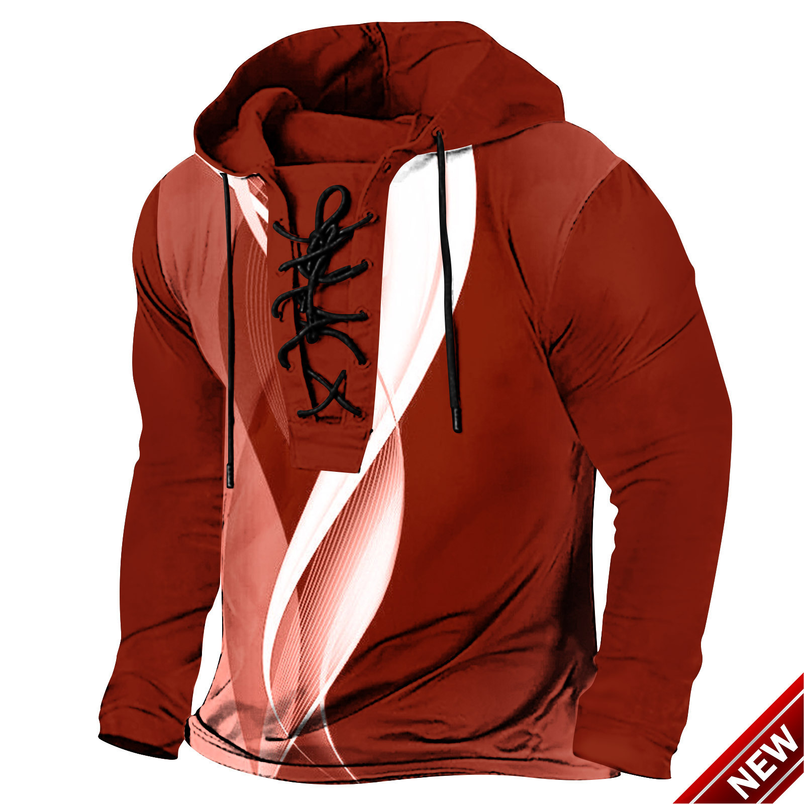 2025 New Spring Mens Wear Mens Tether Printed Hoodie Large Size Hoodie Long Sleeve T-shirt