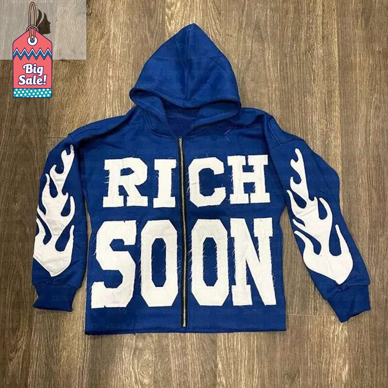 hoodie hoodie New Zipper Hoodie Vintage Letter Patch Pattern Embroidery Longsleeved Hooded Jacket Top Kpop Street Fashion Sweatshirt Women Men jacket 