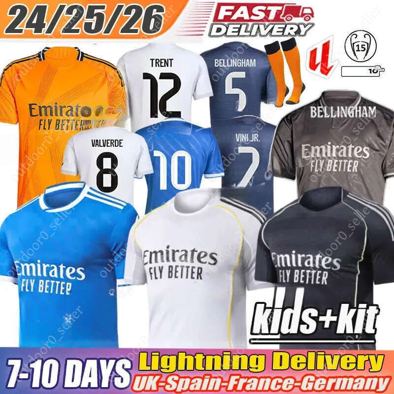 Reals Madrid Soccer Jersey MBAPPE Jersey BELLINGHAM TRENT VINI JR Football Shirt Valverde Endrick RODRYGO Arda Guler Courtois Reals Kids Kits 25 26 F3b