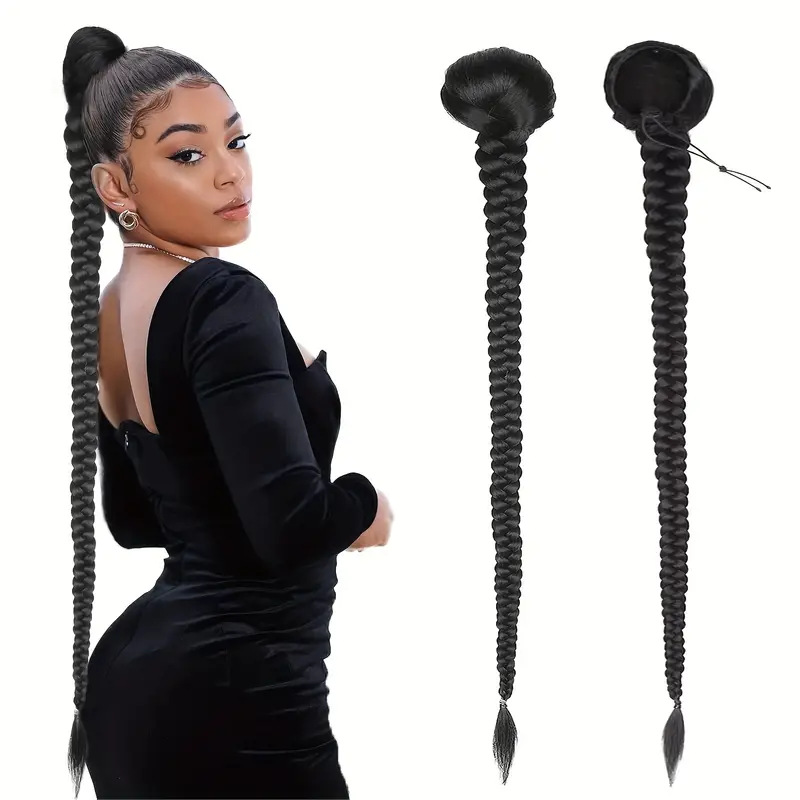 Versatile Long Haired Synthetic Wig Set with Diverse Braiding Techniques Perfectly Suited For Any Occasion