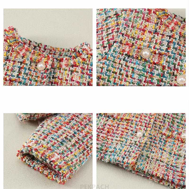 Luxury Designers Baby Kids Cropped Tweed Jacket with Button for Girls High Fashion Streetwear Korean Child Spring Autumn Coat Y251105