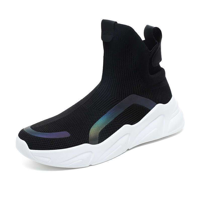 High top breathable fly knit socks oversized thick soles, casual single shoes, all season lightweight, couple fit, lazy shoes