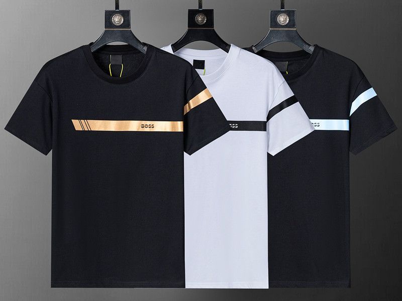 Spring Summer Collection Unisex Designer T-Shirt with Short Sleeves and Round Neck - Black & White Cotton TOPB