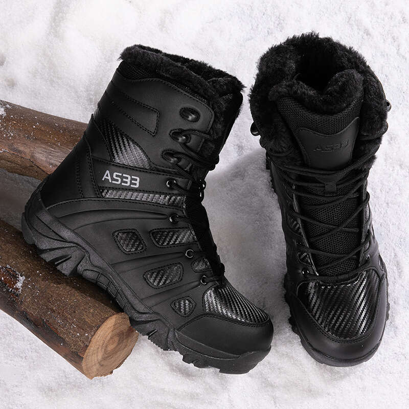 Winter Large Size Outdoor Anti-Freeze Hiking Shoes for Men Non-Slip Fleece-Lined Wilderness Sports Trekking Warm Snow Boots Work Safety Shoes Men