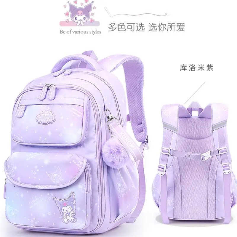 Sanrio Student Spinal Protection Schoolbag Kuromi My Melody Children Cartoon Large Capacity Light Waterproof Backpack Kawaii New H251105