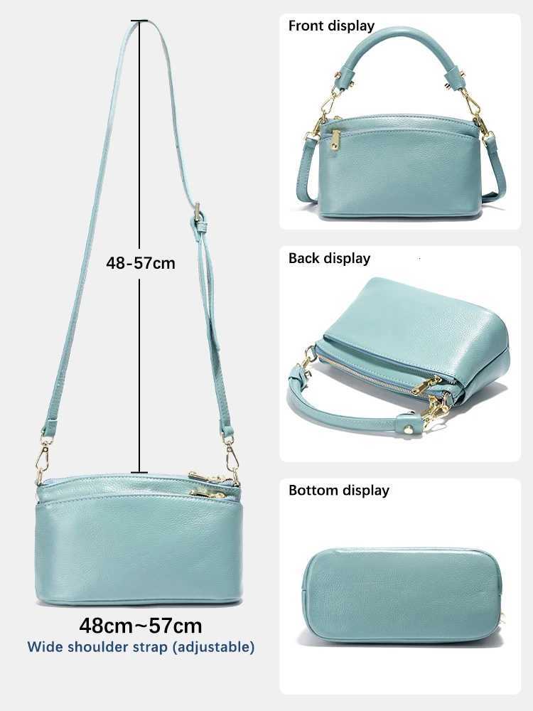 Zency Women Blue Red Bag Soft Genuine Leather Zipper Cowhide Leather Shoulder Bag Ladies Crossbody Small Handbag Satchels Sac Z251104