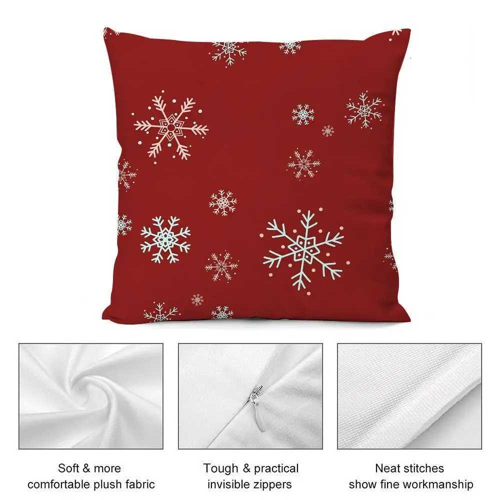 Christmas red bell Pillow Case Short plush Double-sided Print Square Throw Pillow Covers Sofa Home Cushion Decor Y251105