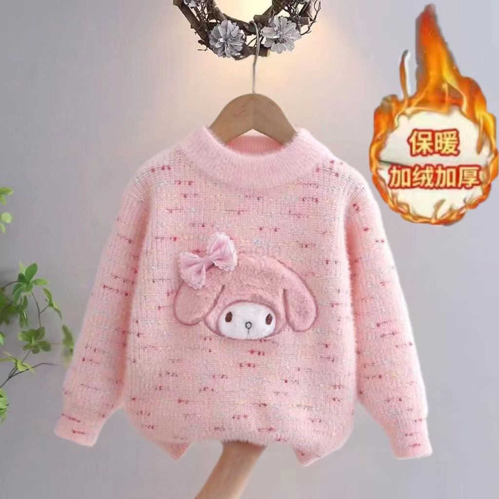 Sanrio Kuromi Sweater for Women Autumn and Winter 2025 New Fashionable Childrens Winter Thick Pullover Knitted Top Base Shirt H251105