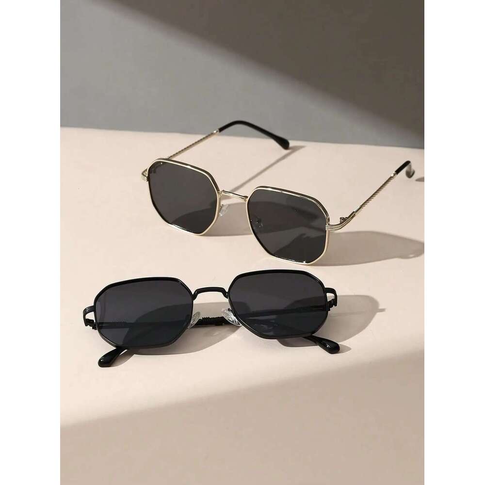 1PC/2PCS Classic Fashion Square Metal Frame Women Sunglasses For Men Daily Life Shades Eyewear Accessories.