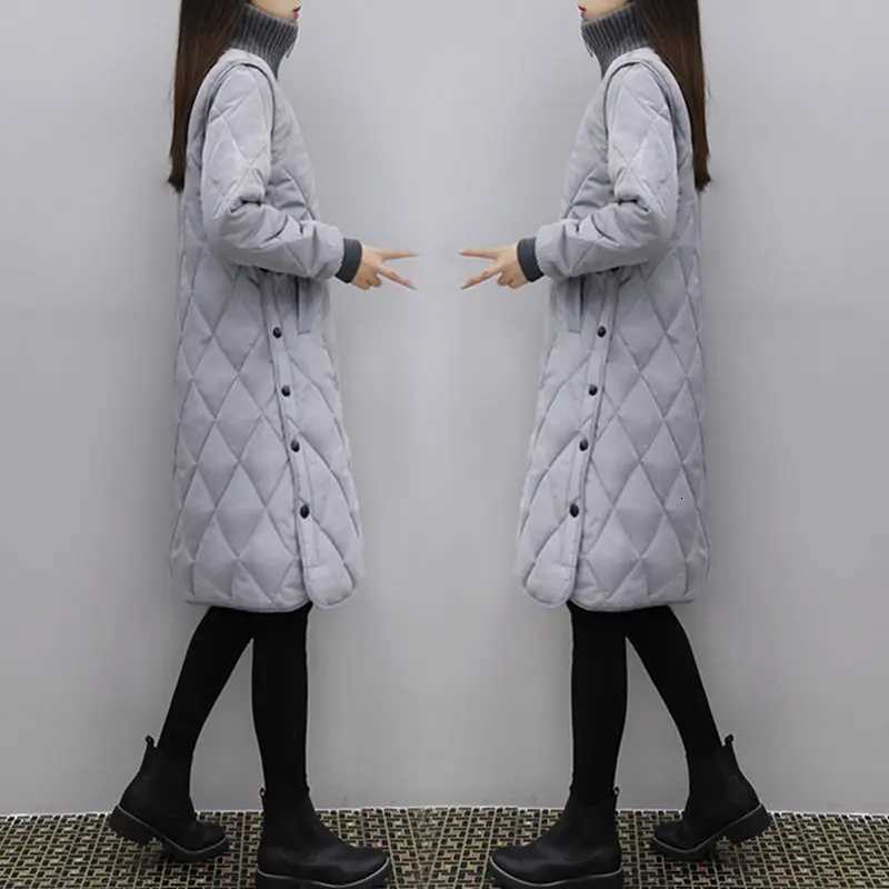 Winter New Style Down Padded Jacket Women Mid-length Korean Style Loose Cotton-padded Coat Over The Knee Padded Jacket CoatsT251105