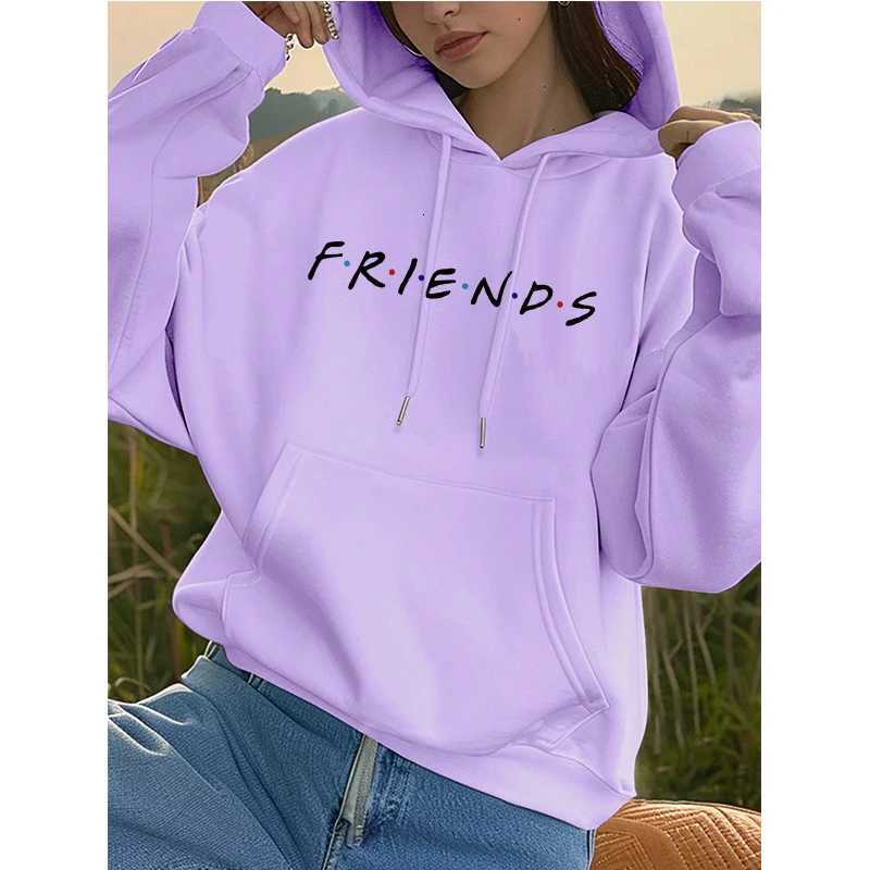Womens Friends Letter Print Hoodies Fall Winter Long Sleeve Sweatshirt Pullovers Ladies Girls Graphic Y2k Hooded Clothes FemaleT251105