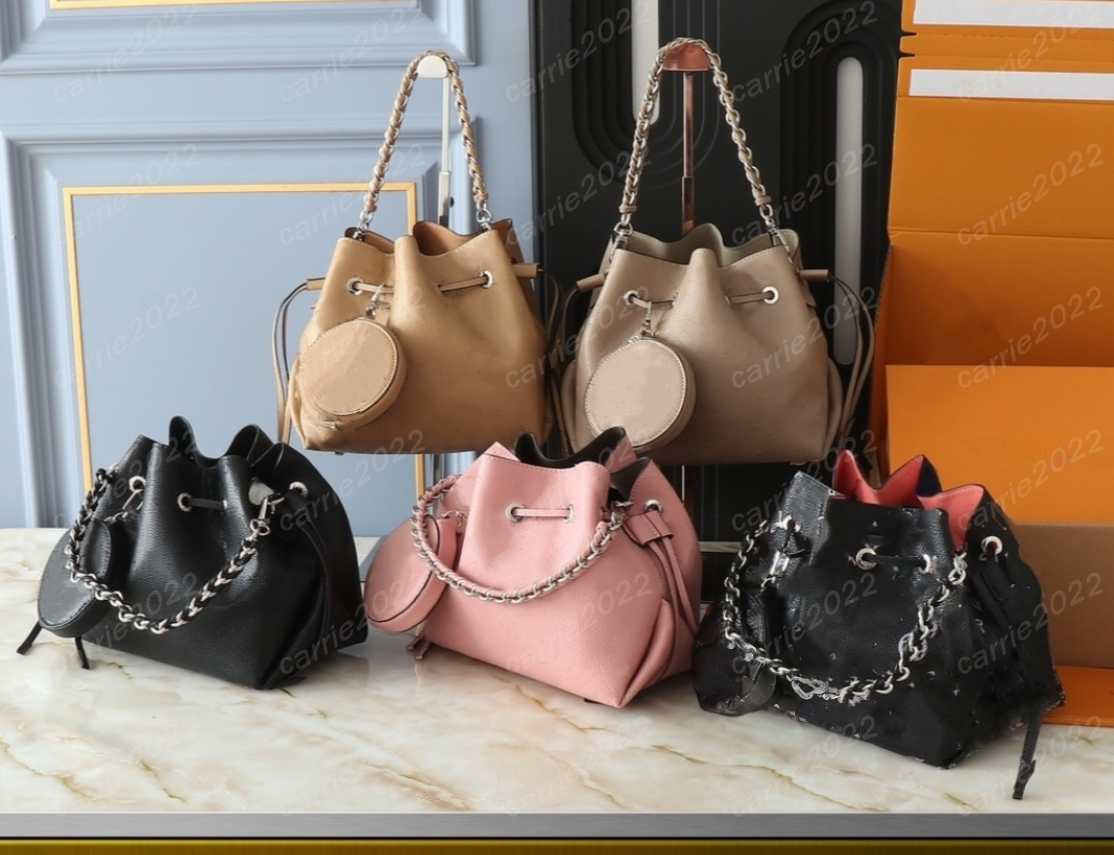 Luxury Mahina Bella Hand Bag - Premium Leather Pink Bucket Style Shoulder Bag (Model M57068) high quality 57070