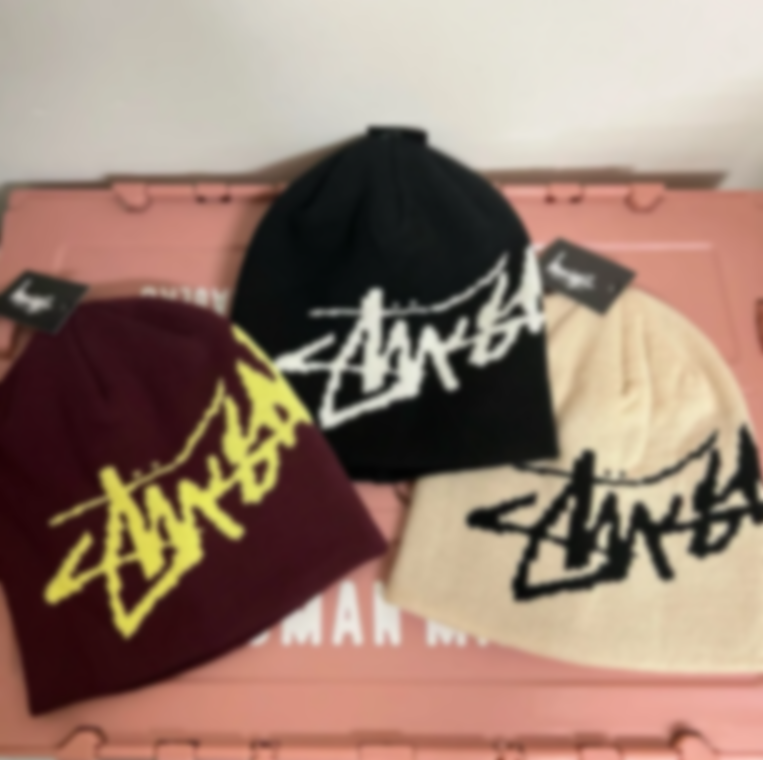 High Quality Stus Beanie Reversible Embroidered Knit Hat Men and Women Niche Street Beanie American Dopamine