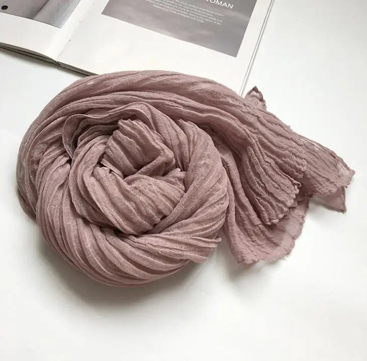 60x230cm Arrival Soft Solid Color Women 100% Linen Scarf Summer Travel Sunscreen Long Shawl Elegant Hijab Women Foulard 250403