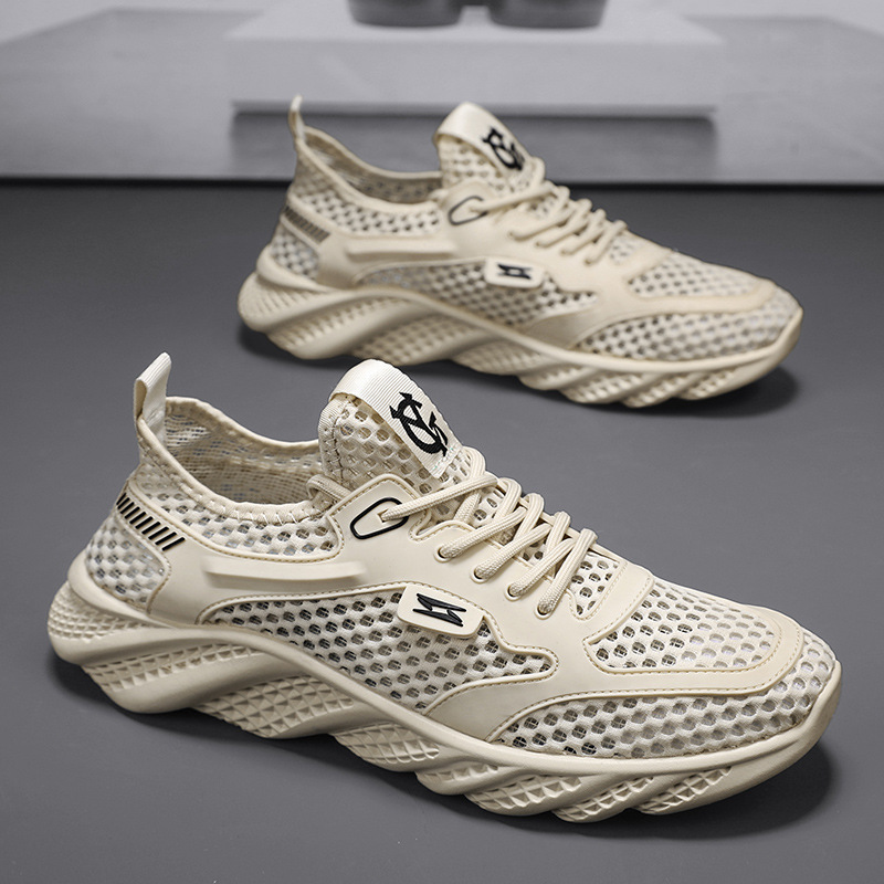 Hollowed Out Breathable Shoes Unisex 2025 Summer New Arrival Lightweight Large Mesh Comfortable Sports Shoes Low Cut Casual Walking Hiking Shoes for M