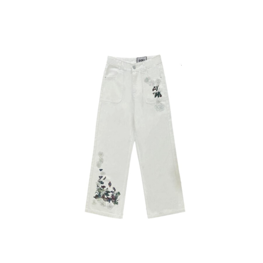 Slimming High-Waisted White Wide-Leg Jeans for Women Petite Spring and Autumn New Loose Versatile Fashionable Comfortable Essential ddmymoon