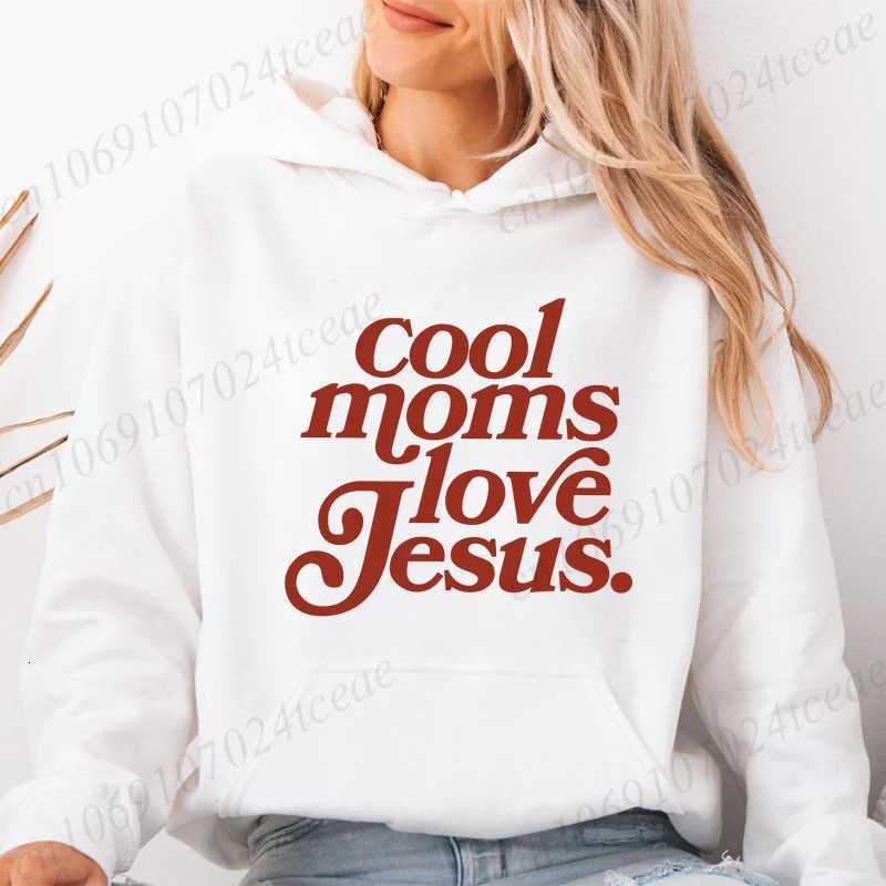 Moms Love Jesus Graphic Printed Long Sleeve Womens Hooded Sweatshirt Top Christian Faith Based Mom Fashion Women Unisex HoodieT251105