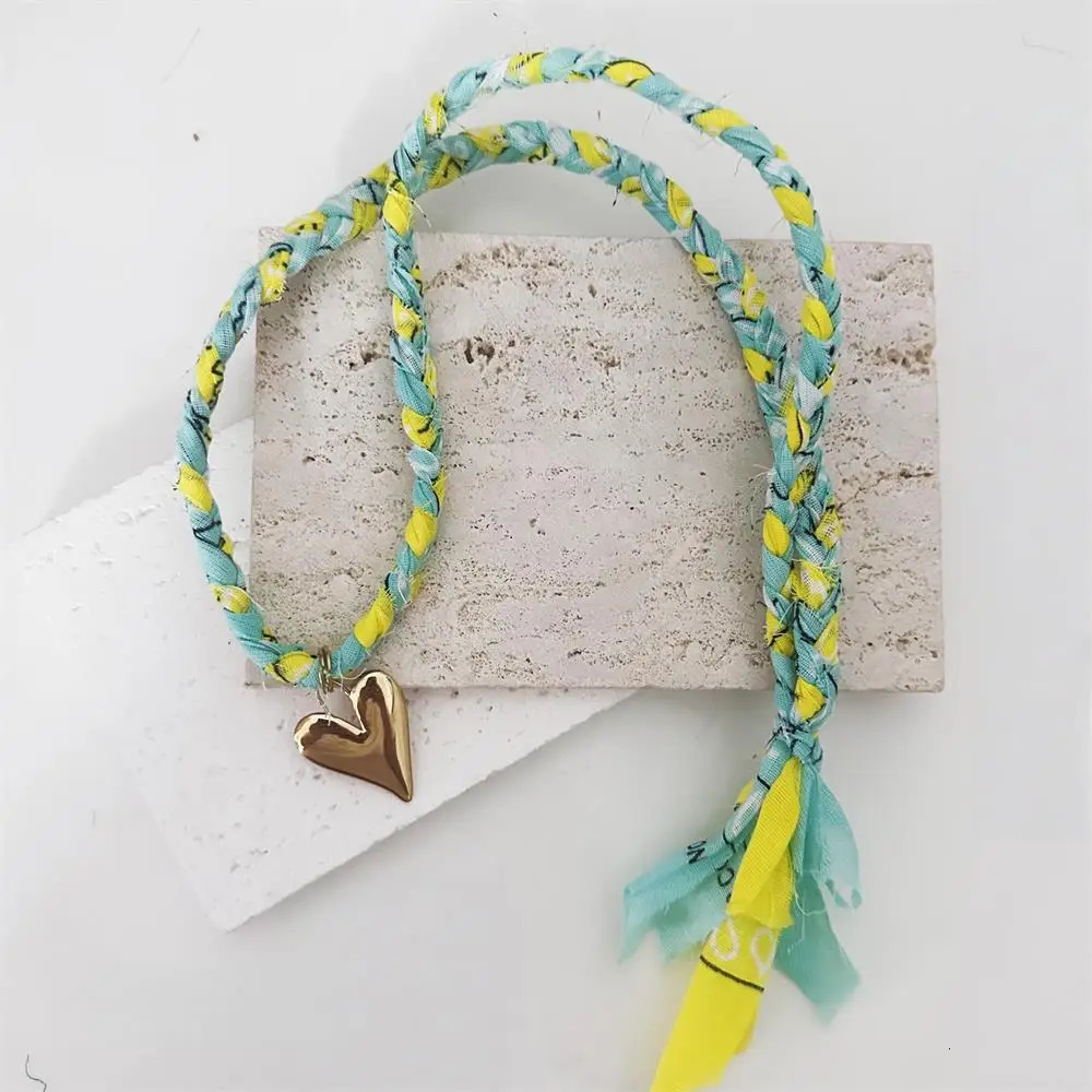 Geometric stainless steel heartshaped Bandana trendy necklace Summer Beach Vocation Jewelry 251031